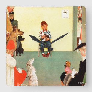 Reloj Cuadrado En los veterinarios de Norman Rockwell