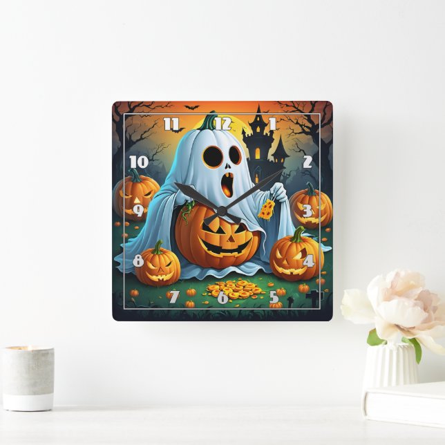 Reloj Cuadrado ¡Encantadores en dulces de Halloween! 🎃 (Hogar)