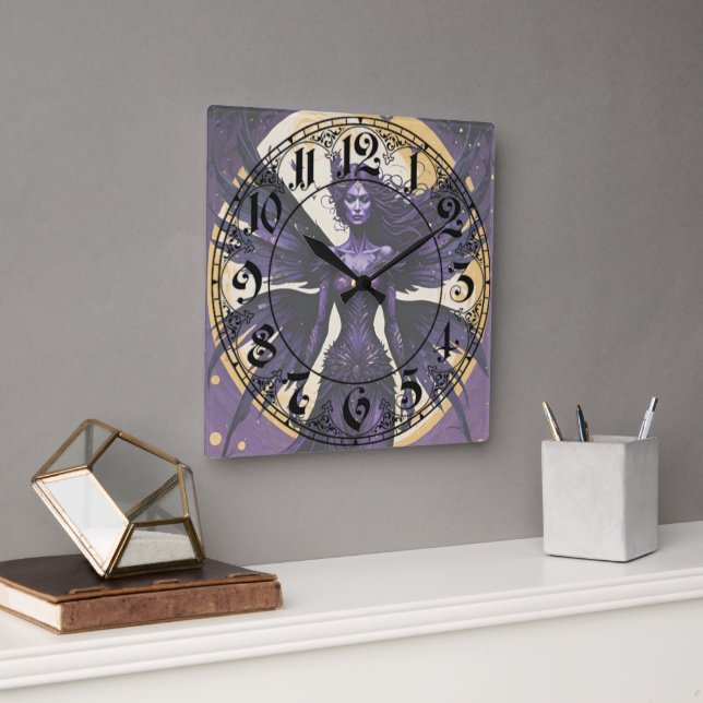 Reloj Cuadrado Encantante de medianoche: El rostro oscuro (Oficina)