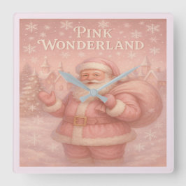 Reloj Cuadrado Enchanted Pink Wonderland Santa 