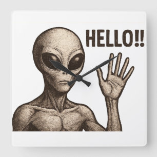 Reloj Cuadrado Encuentro Grave: El saludo Alienígena