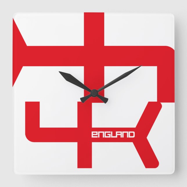 RELOJ CUADRADO ENGLAND VER UK FLAG TEXT BY MASANSER PIXELAT (Anverso)
