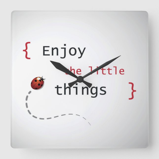 Reloj Cuadrado Enjoy The Little Things 2 (Anverso)
