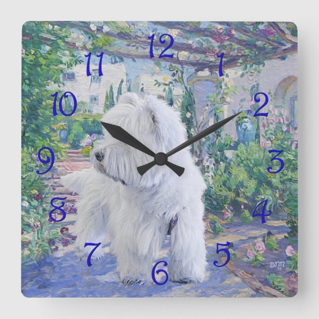 Reloj Cuadrado Enramada de primavera (Anverso)