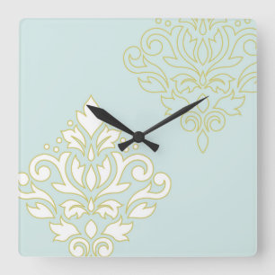 Reloj Cuadrado Enrolle a Lt Teal de Gld del peso del arte I del