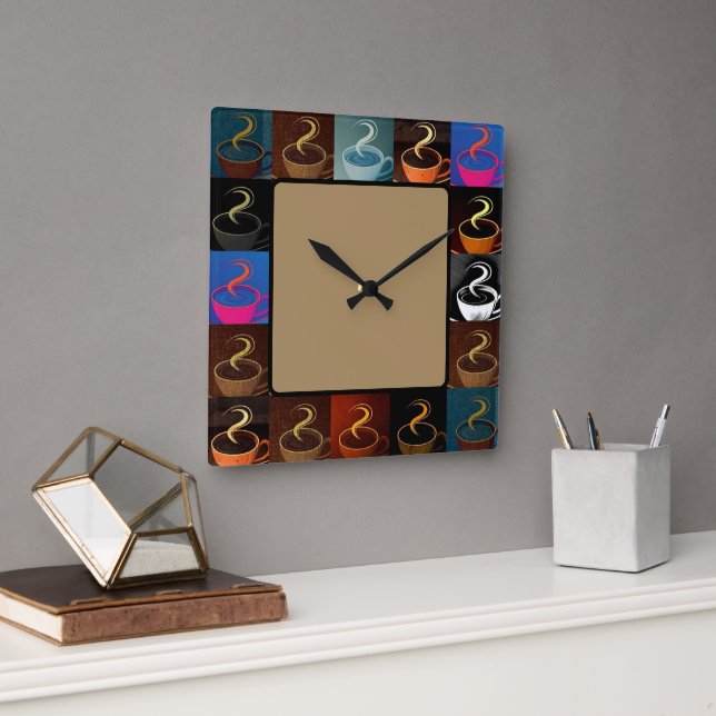 Reloj Cuadrado ensamblaje de taza de café (Oficina)