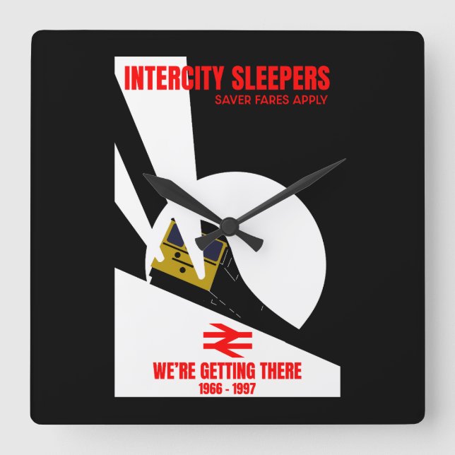 Reloj Cuadrado Entusiasta del tren ferroviario británico (Anverso)