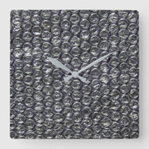 Reloj Cuadrado envoltura de burbuja negra