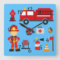 Equipo animado del cuerpo de bomberos