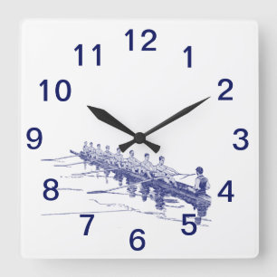 Reloj Cuadrado Equipo de Remo de la Tripulación de Remo Azul Depo