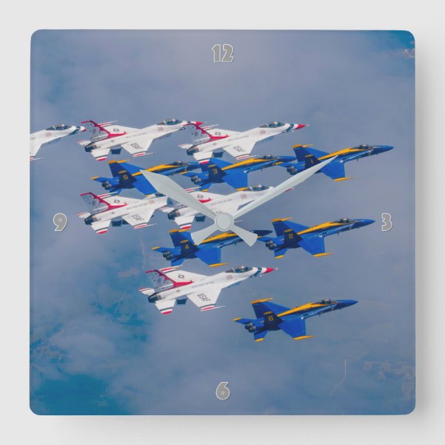 RELOJ CUADRADO EQUIPOS DE MANIFESTACIÓN AÉREA DE ESTADOS UNIDOS (Anverso)