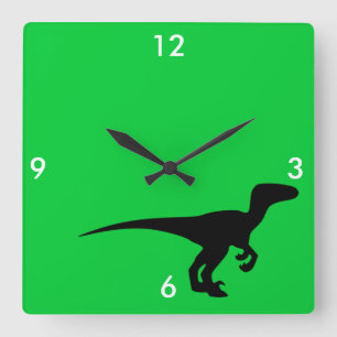Reloj Cuadrado Era jurásica del esquema del dinosaurio