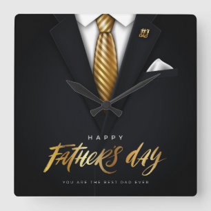 Reloj Cuadrado Eres el mejor papá del Día del Padre Oro Negro de