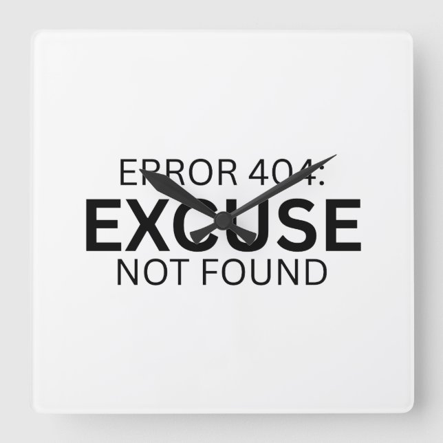 Reloj Cuadrado Error 404 Excusa No Encontrada Mínima Máquina de E (Anverso)