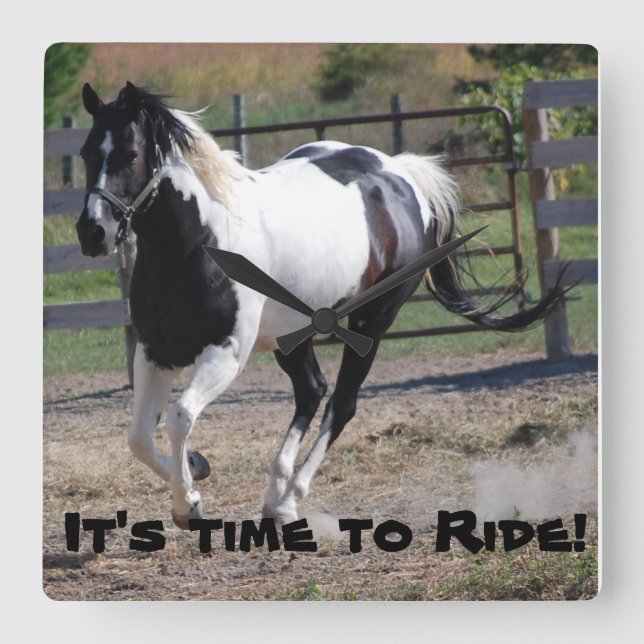 Reloj Cuadrado Es hora de montar a caballo (Anverso)