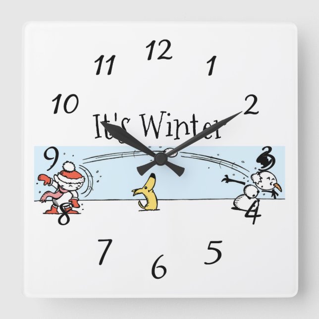 Reloj Cuadrado Es invierno (Anverso)