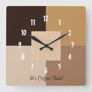 Reloj Cuadrado ¡Es tiempo del café!