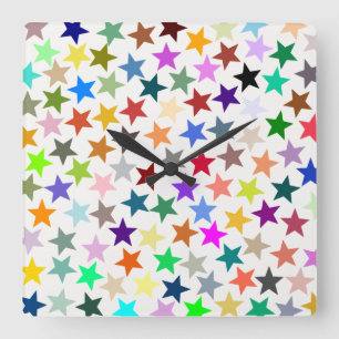 Reloj Cuadrado Es un patrón de estrellas multicolor, Fiesta arcoi