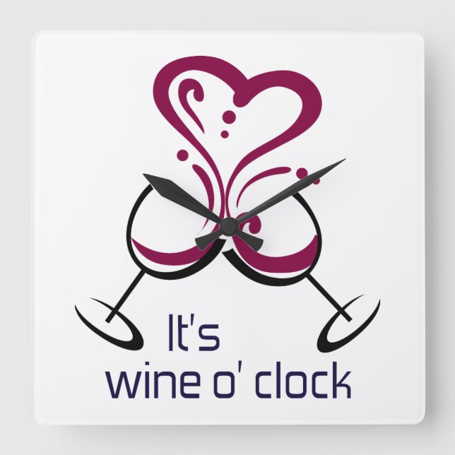 Reloj Cuadrado Es Wine O Clock (Anverso)