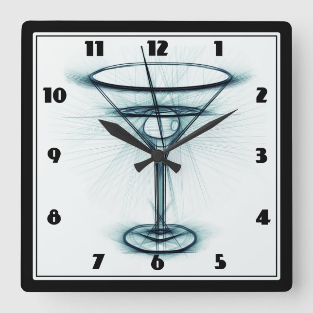 Reloj Cuadrado Esbozo de cristal de Martini (Anverso)