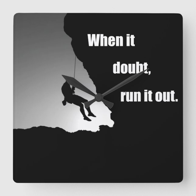 Reloj Cuadrado Escalada motivacional diciendo (Anverso)