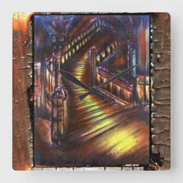 Reloj Cuadrado Escalera de luz