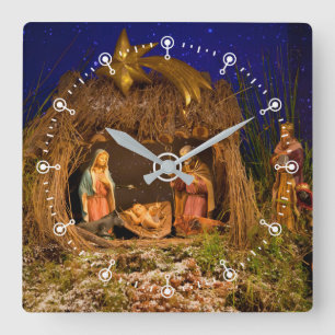 Reloj Cuadrado Escena de la natividad