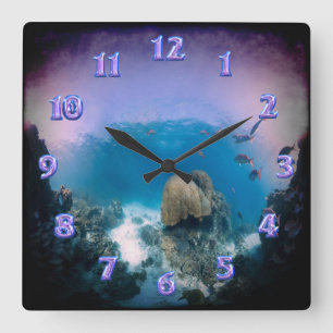 Reloj Cuadrado Escenario submarino