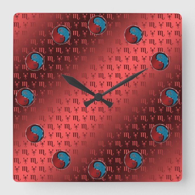 Reloj Cuadrado Escorpio (Anverso)