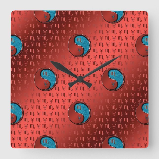 Reloj Cuadrado Escorpio (Anverso)