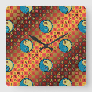 Reloj Cuadrado Escorpio & Caballo de Metal