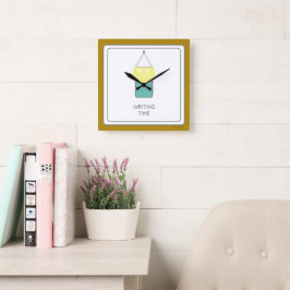 Reloj Cuadrado ESCRIBIENDO Time Wall Clock por la poeta Adiela Ak