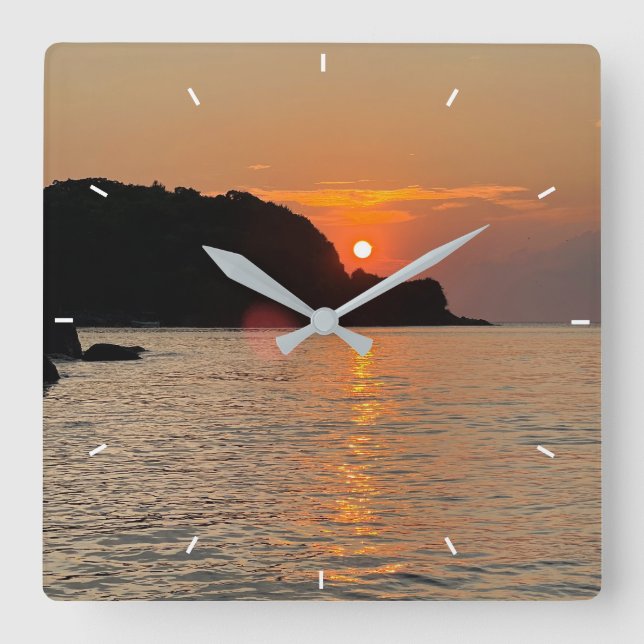 Reloj Cuadrado Escritora personalizada de fotografía personalizad (Anverso)