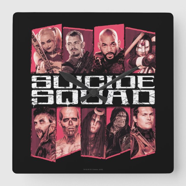 Reloj Cuadrado Escuadrón suicida | Grupo de trabajo X Emblema (Anverso)