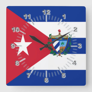Reloj Cuadrado Escudo de armas de Cuba   