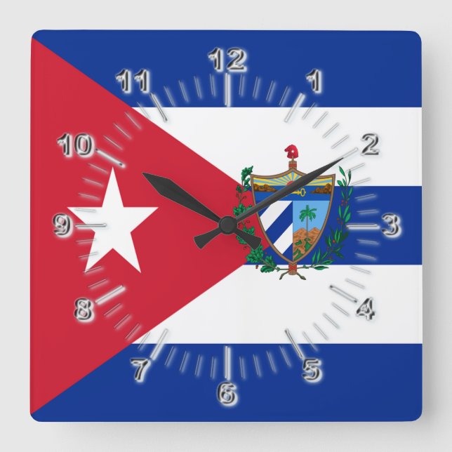 Reloj Cuadrado Escudo de armas de Cuba    (Anverso)