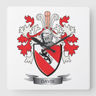 Reloj Cuadrado Escudo de armas de Davis