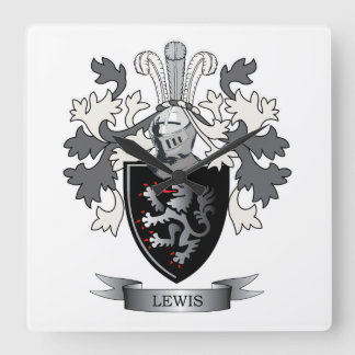 Reloj Cuadrado Escudo de armas de la familia Lewis