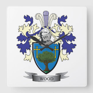 Reloj Cuadrado Escudo de armas de la familia maderera