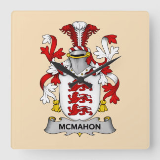 Reloj Cuadrado Escudo de Armas de la Familia McMahon