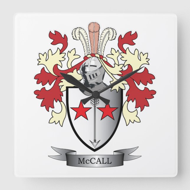 Reloj Cuadrado Escudo de armas de McCall (Anverso)
