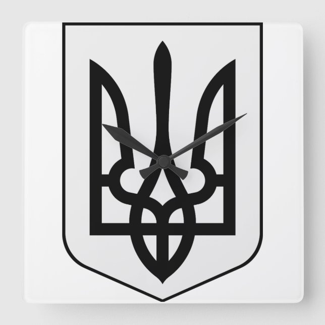 Reloj Cuadrado Escudo de armas de Ucrania (Anverso)