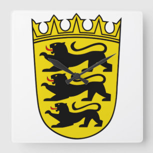Reloj Cuadrado Escudo de armas del estado alemán Baden-Wurttember