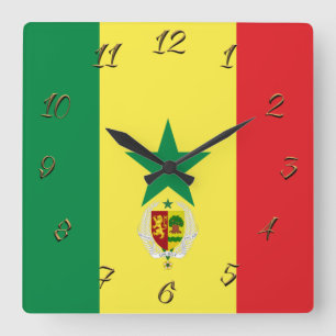 Reloj Cuadrado Escudo de armas del Senegal