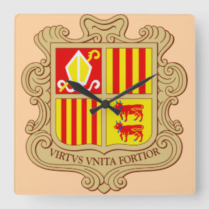 Reloj Cuadrado Escudo de Armas Histórico de la Coprincipatura de