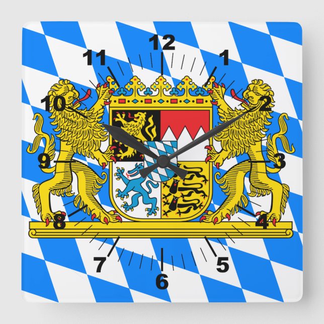 Reloj Cuadrado Escudo de Baviera (Anverso)