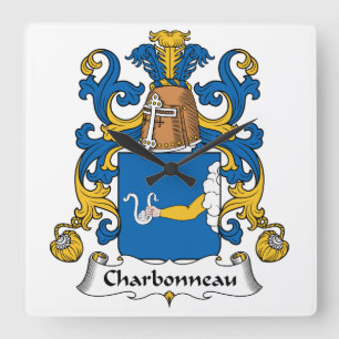 Reloj Cuadrado Escudo de la familia de Charbonneau