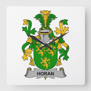 Reloj Cuadrado Escudo de la familia de Horan