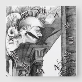 Reloj Cuadrado Escultura del   castilloLápiz 