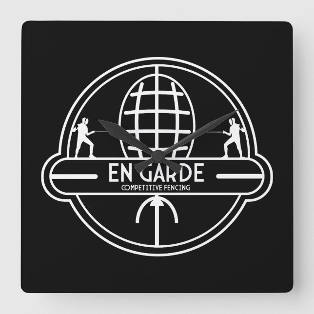 Reloj Cuadrado Esgrima de espadas competitiva (Anverso)